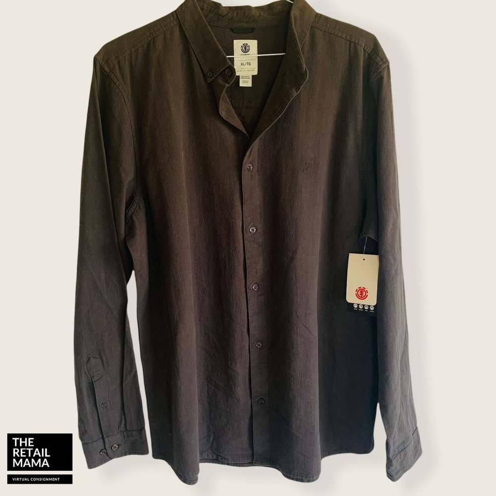 NWT Element Mens Long Sleeve Button Up Shirt